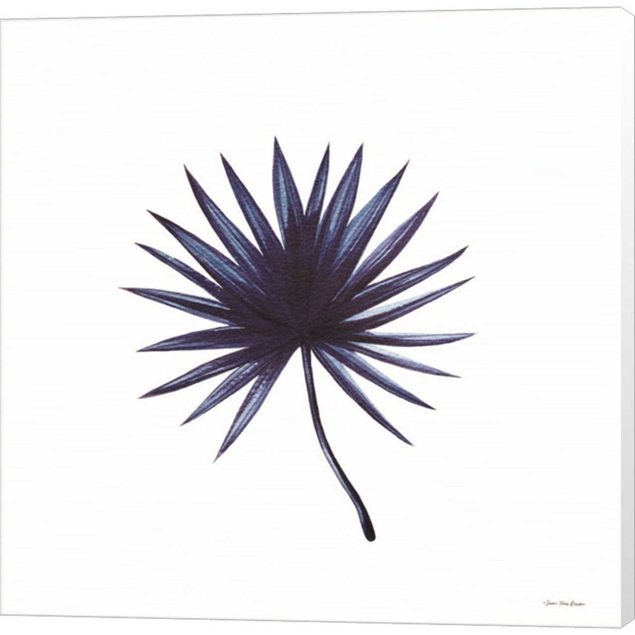 Watercolor Blue Leaf II by Seven Trees Design - 24x24 Canvas Art Print